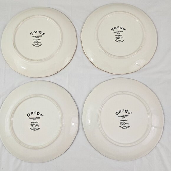 Sango Tuscan Gardens 3076 Sue Zipkin Ceramic Salad Luncheon Plates – Set of 4 - Picture 13 of 16